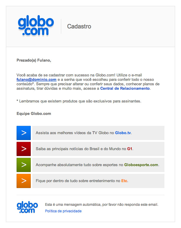 Globo.com’s sign up process
