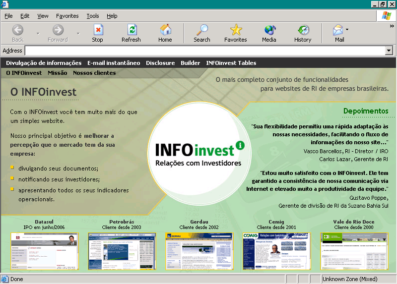 INFOinvest website